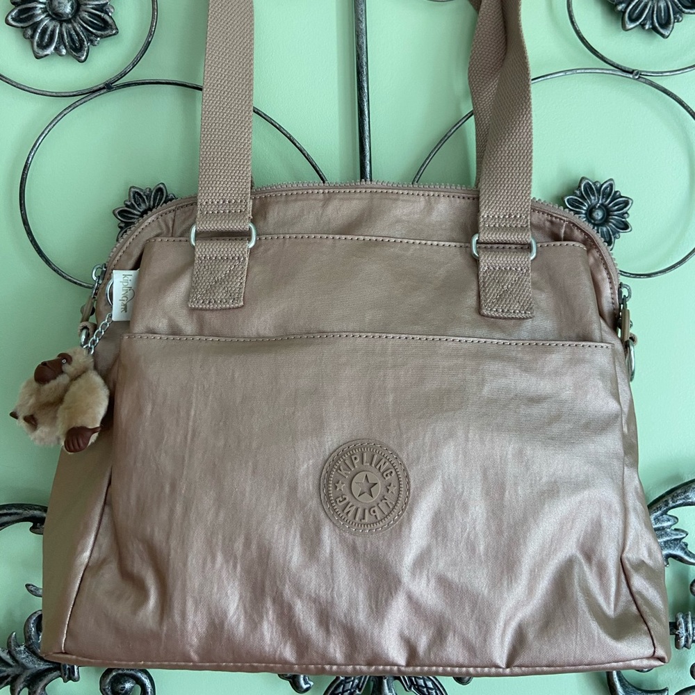 Kipling Rise Gold satchel